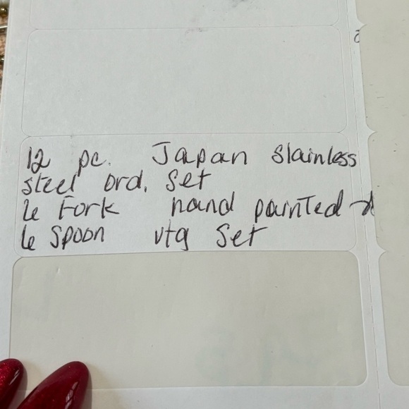 12 Japanese Stainless Steel Tea Spoons and Forks , Pink & Gold Flower Inlay - Picture 7 of 7